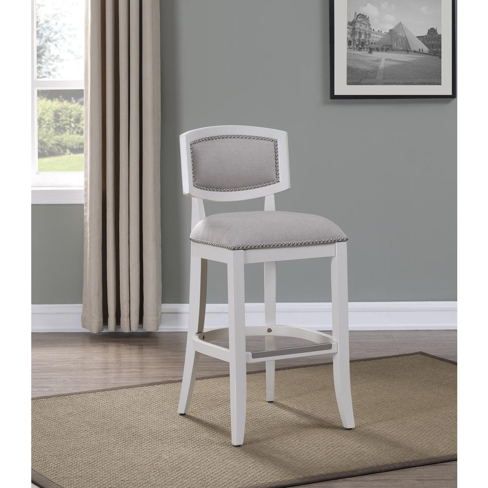 Beverly 26" Stool - Off White Finish. Picture 5