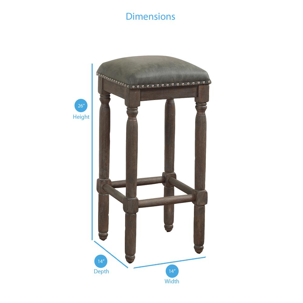 Bronson 26" Backless Stool - Driftwood. Picture 4