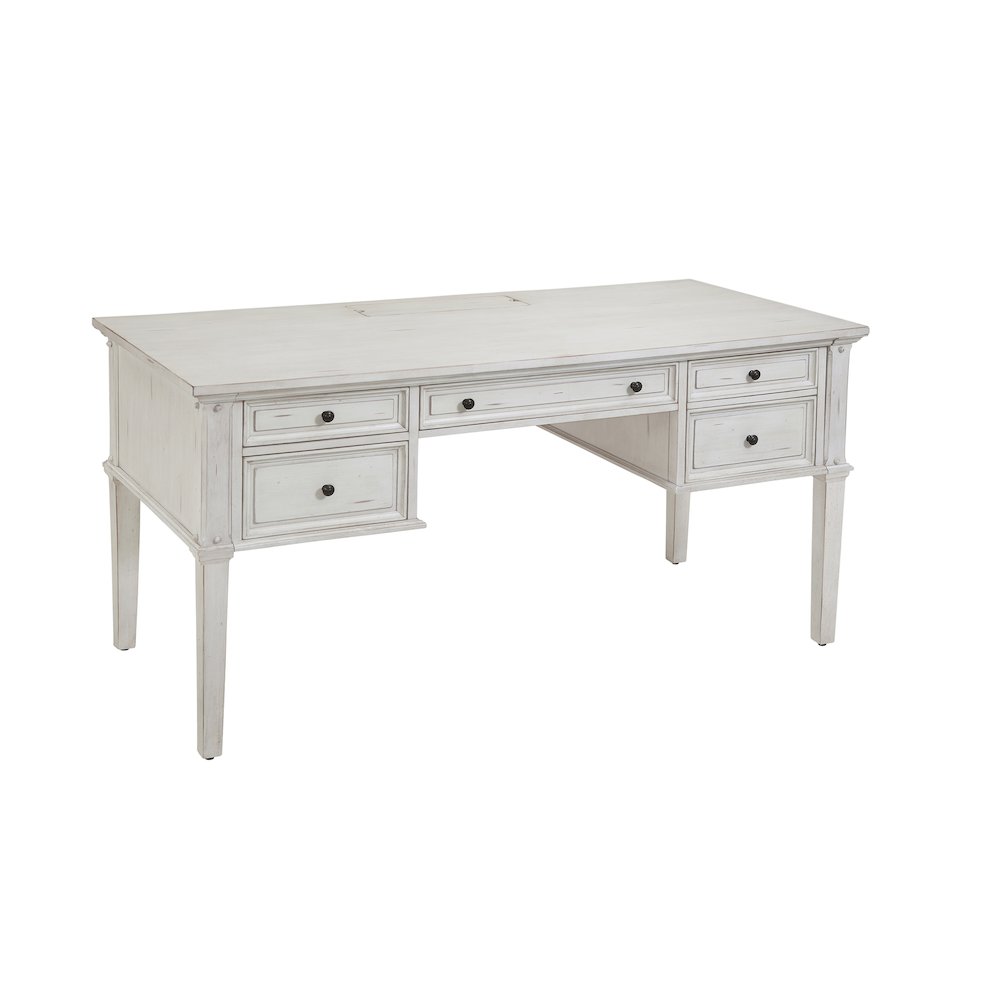 Sedona 60" Storage Desk with Power - Cobblestone White. Picture 1