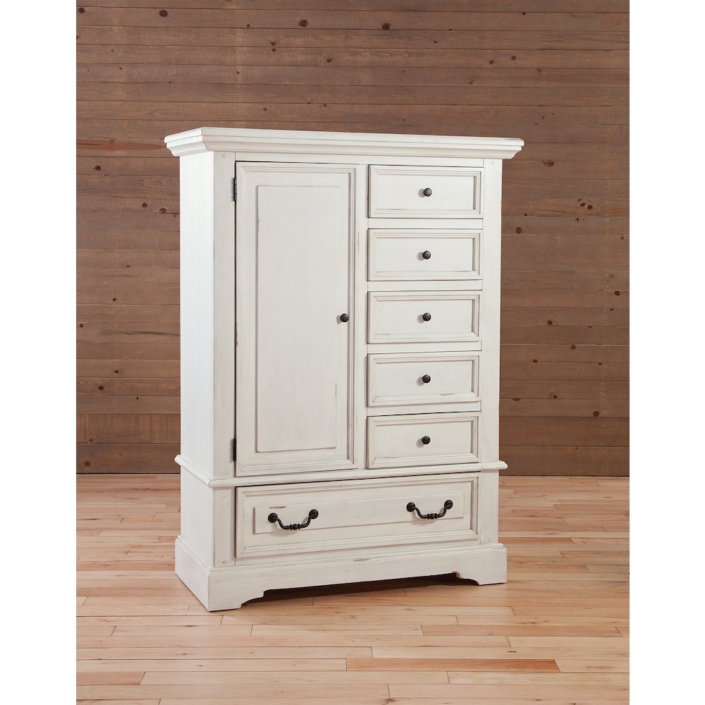 Stonebrook Gentleman's Chest - Distressed Antique White. Picture 10