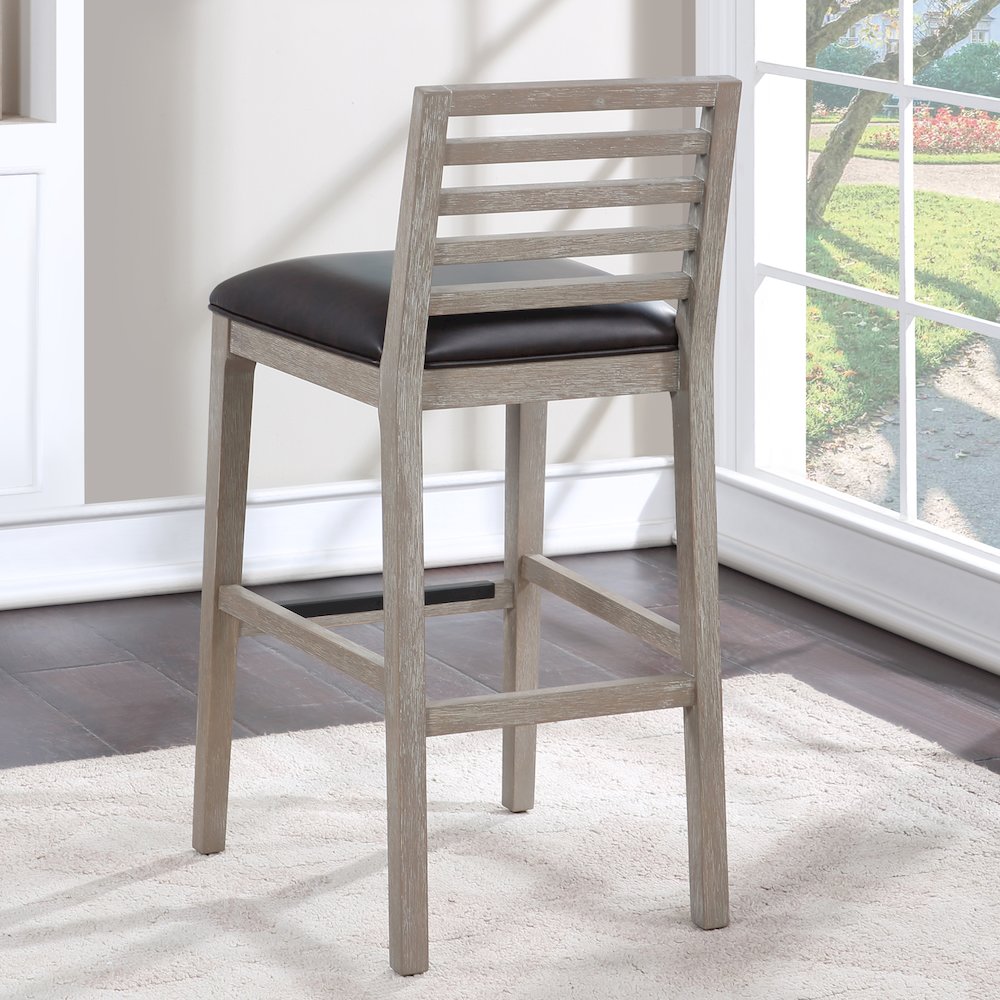 Siri 30" Wood Stool - Driftwood Grey. Picture 9