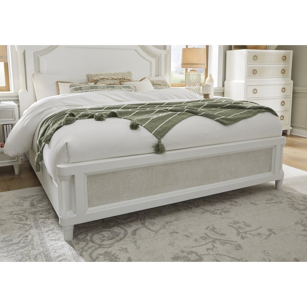Switchgrass King Mansion Bed - White. Picture 3