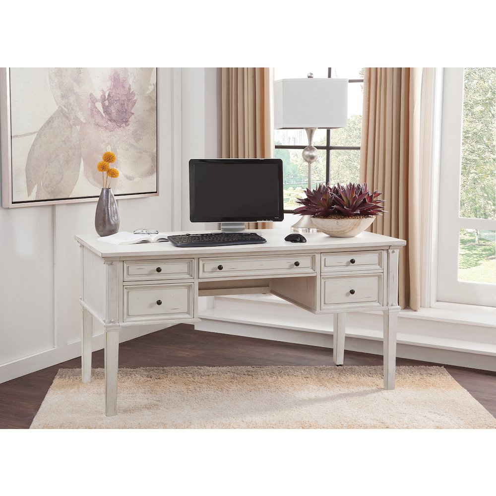 Sedona 60" Storage Desk with Power - Cobblestone White. Picture 3