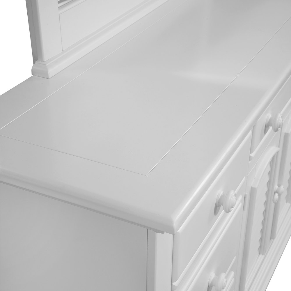 Cottage Traditions Triple Dresser with Mirror - White Cottage. Picture 6