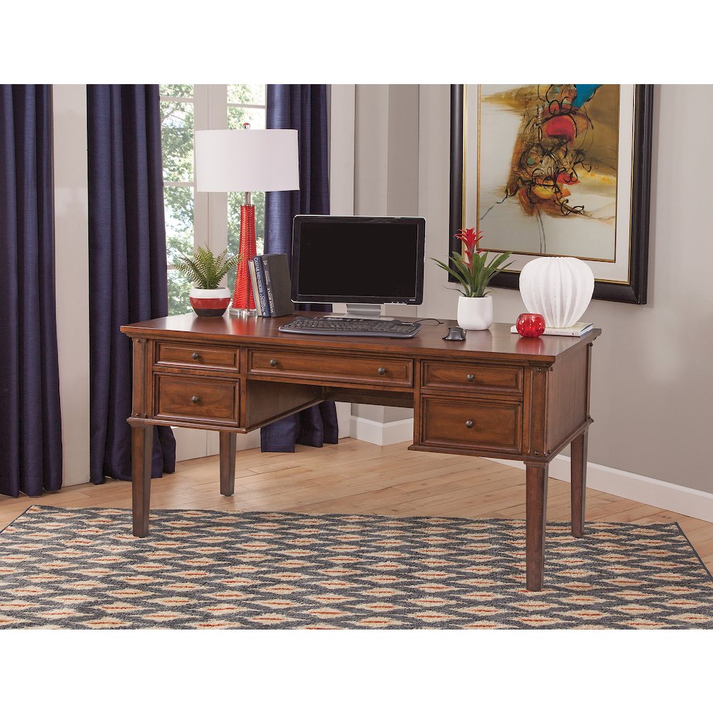 Sedona 60" Storage Desk with Power - Cinnamon Cherry. Picture 3