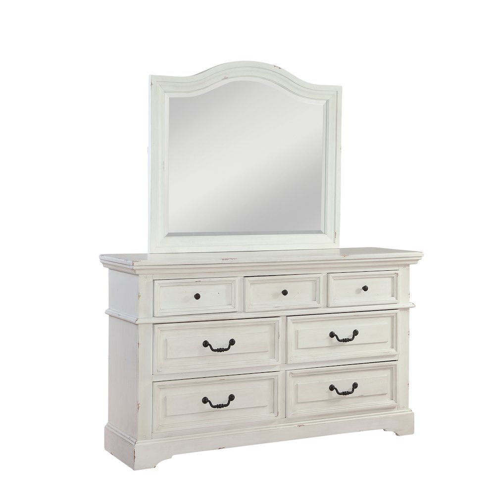 Stonebrook Dresser with Mirror - Distressed Antique White. Picture 2