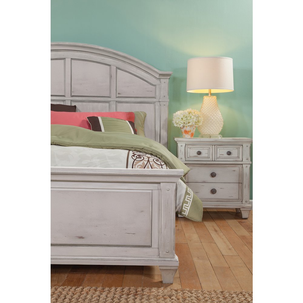 Sedona 3-Drawer Nightstand - Cobblestone White. Picture 3