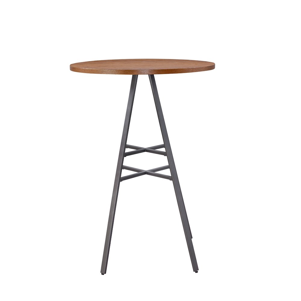 Stockton Round Pub Table - Slate Grey - Golden Oak Top. Picture 1