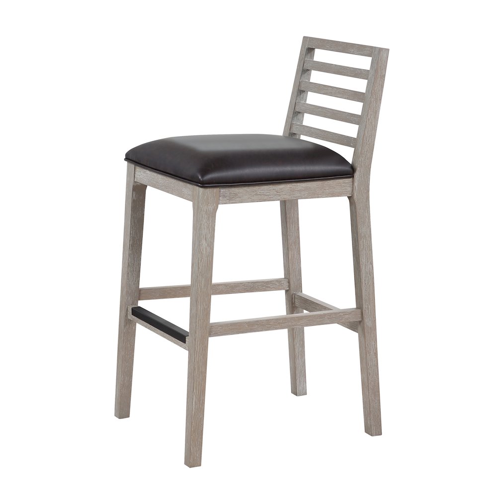 Siri 30" Wood Stool - Driftwood Grey. Picture 2