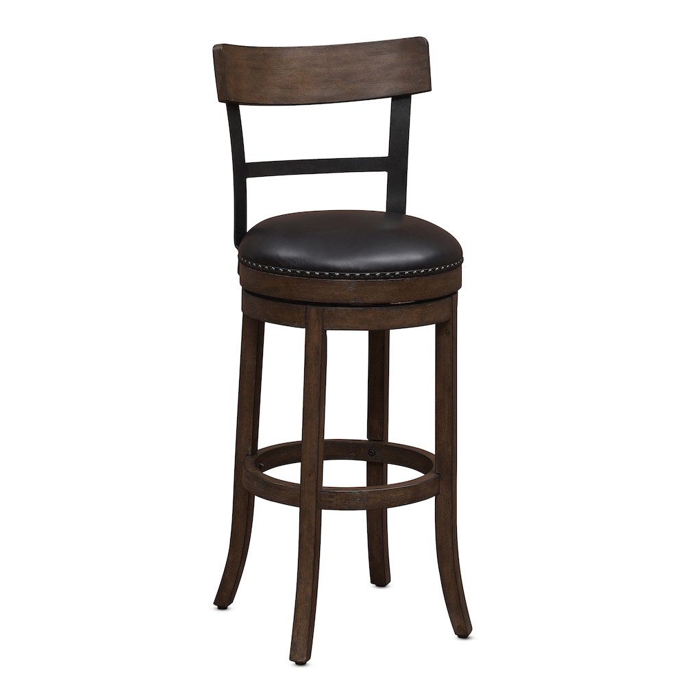 Taranto 30" Bar Swivel Stool - Washed Brown. Picture 1