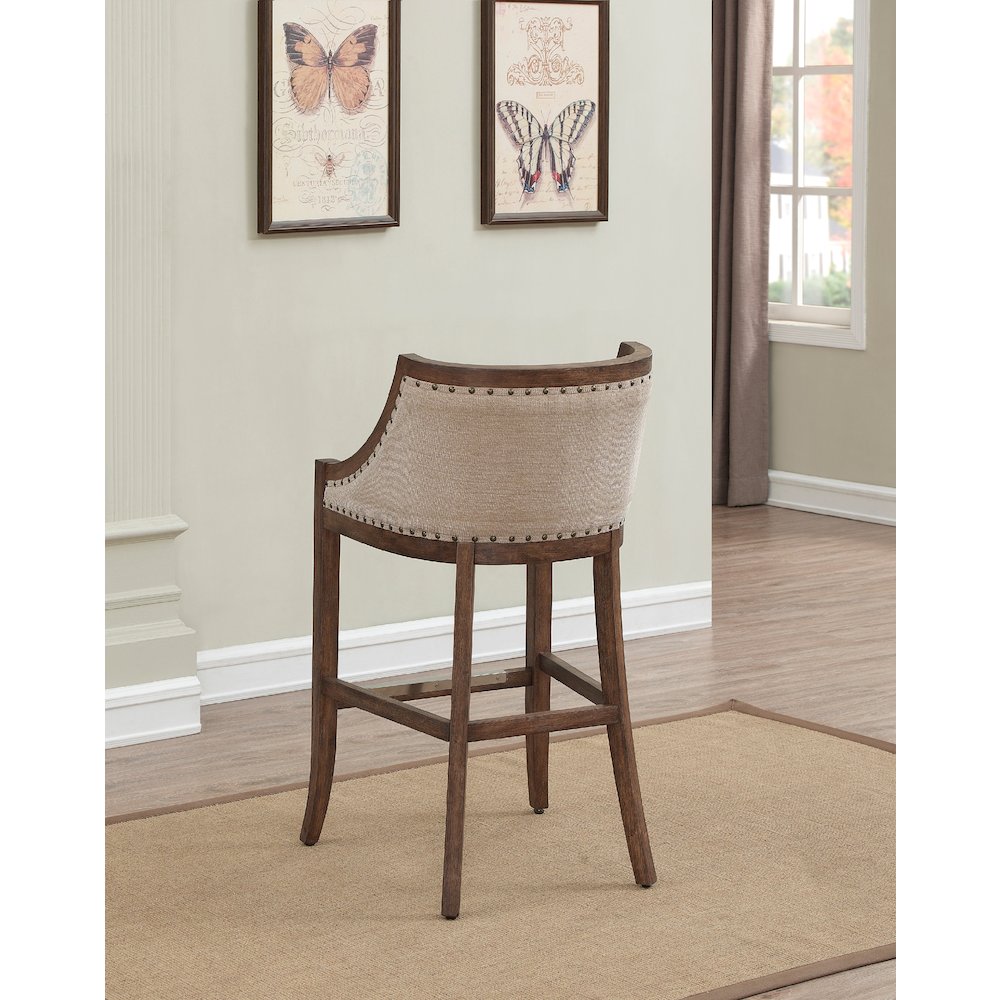 Michelle 30" Bar Stool - Warm Brown. Picture 3