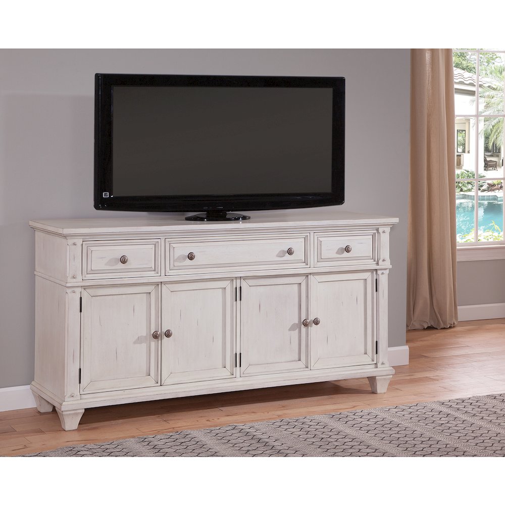 Sedona 72" Entertainment Console in Cobblestone White. Picture 4