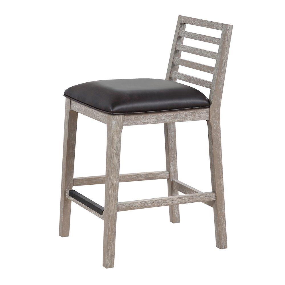 Siri 26" Wood Stool - Driftwood Grey. Picture 2