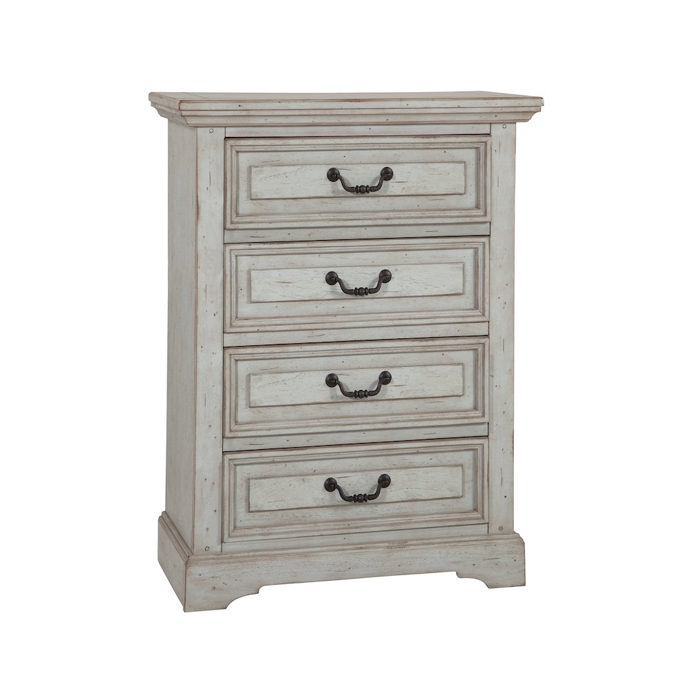 Stonebrook 4-Drawer Chest - Light Distressed Antique Gray. Picture 1