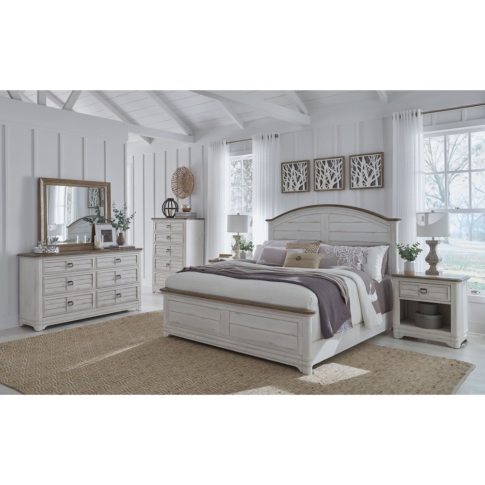 Meadowbrook 1-Drawer Nightstand - Whitewash - Sand Top. Picture 3