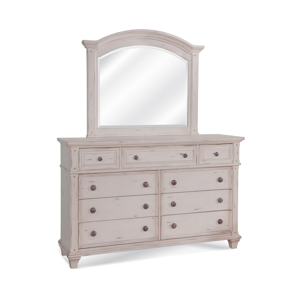 Sedona Dresser with Mirror - Cobblestone White. Picture 1