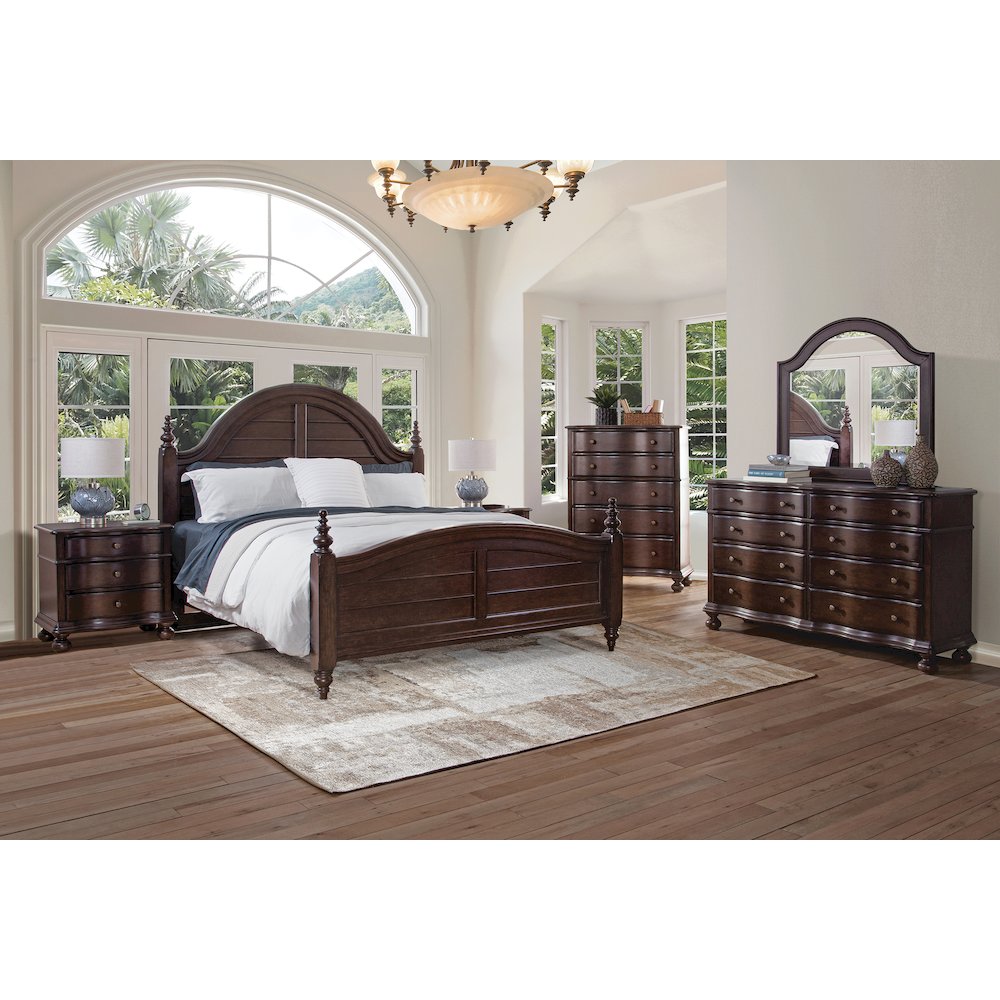 Rodanthe 3-Drawer Nightstand - Cherry Brunette. Picture 2