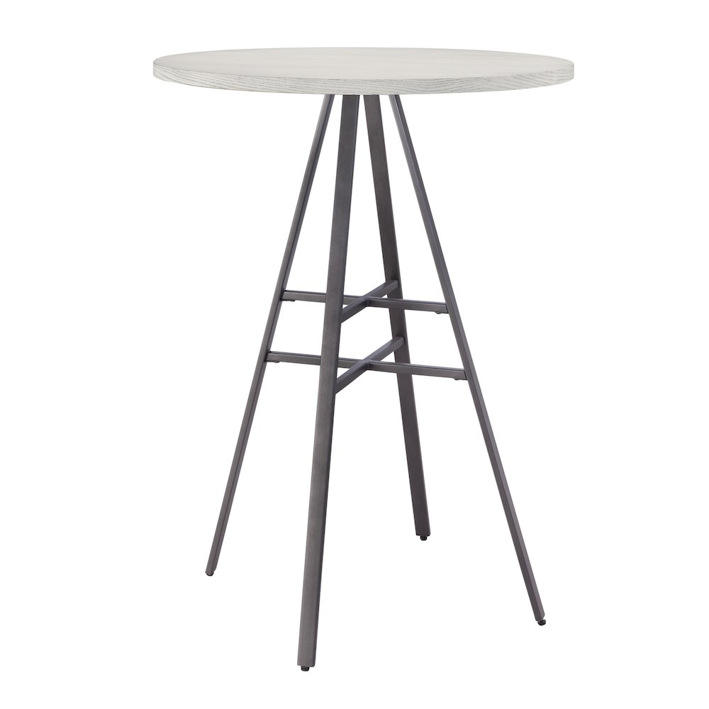 Stockton Round Pub Table - Slate Grey - White Oak Top. Picture 1