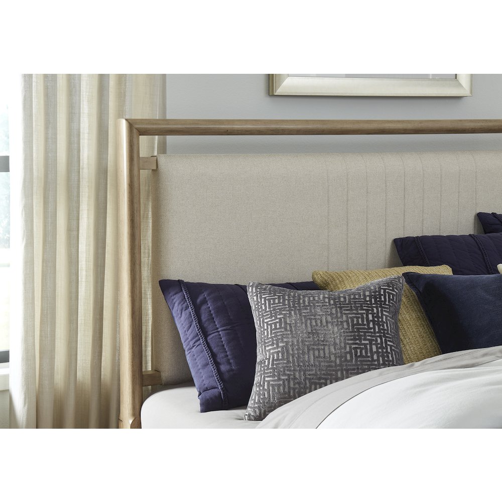 Arlington Queen Upholstered Panel Headboard - Nutmeg. Picture 2