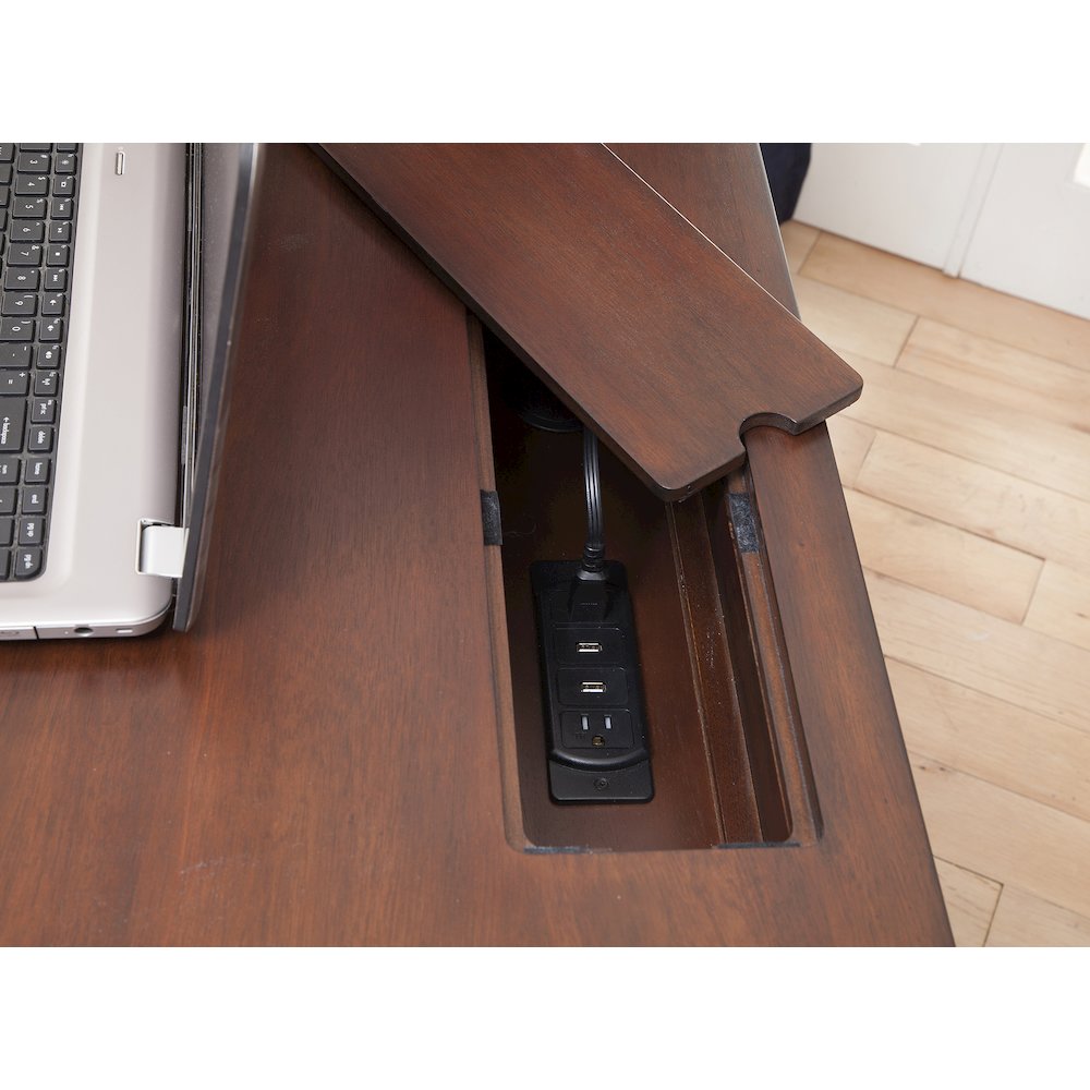 Sedona 60" Storage Desk with Power - Cinnamon Cherry. Picture 6