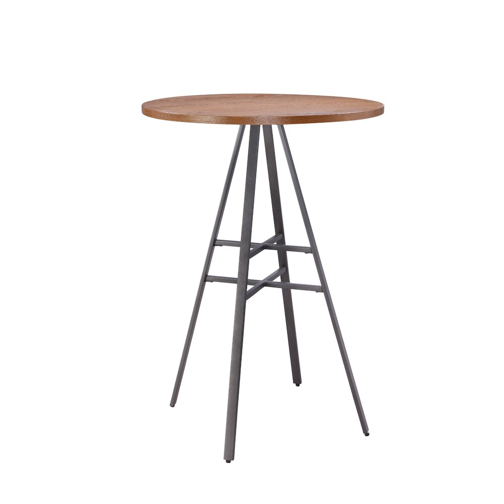 Stockton Round Pub Table - Slate Grey - Golden Oak Top. Picture 2