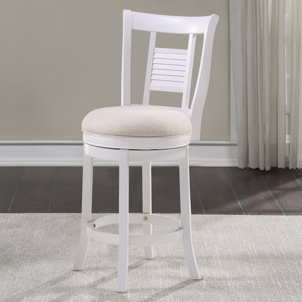 Palmer 26" Swivel Stool - Antique White. Picture 4