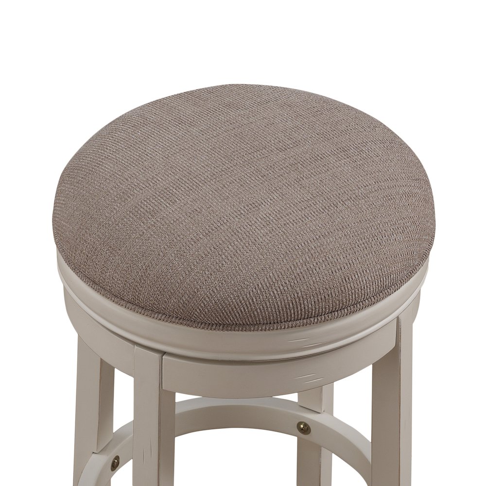 Aversa 30" Backless Swivel Stool - Distressed Antique White. Picture 2