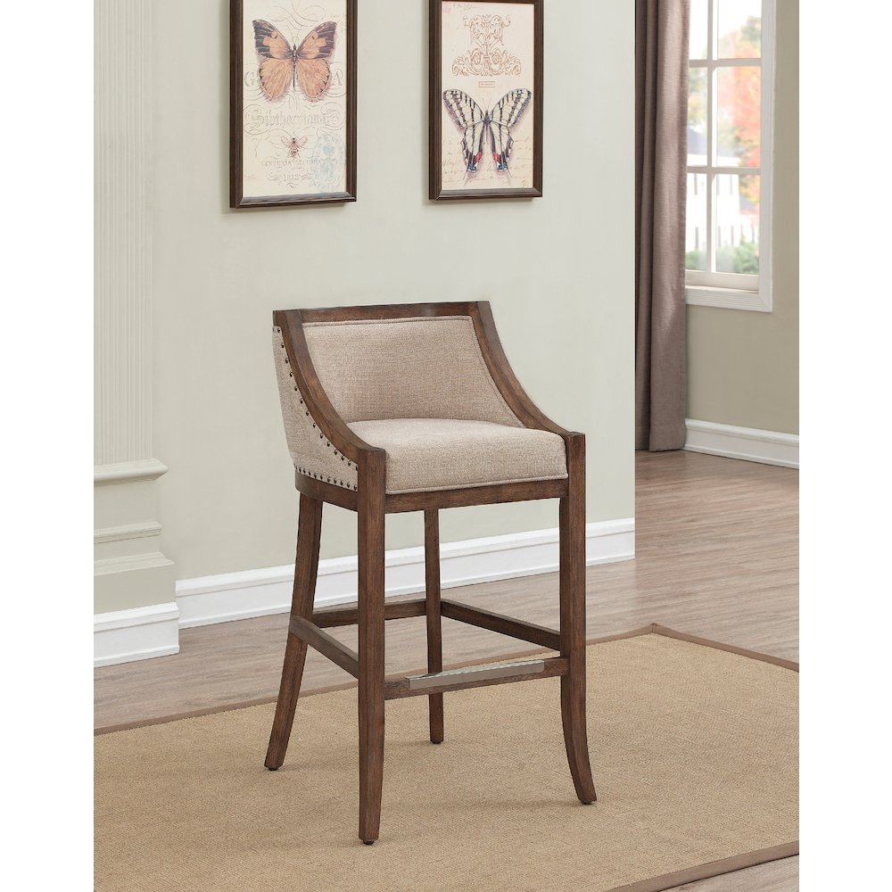 Michelle 30" Bar Stool - Warm Brown. Picture 2