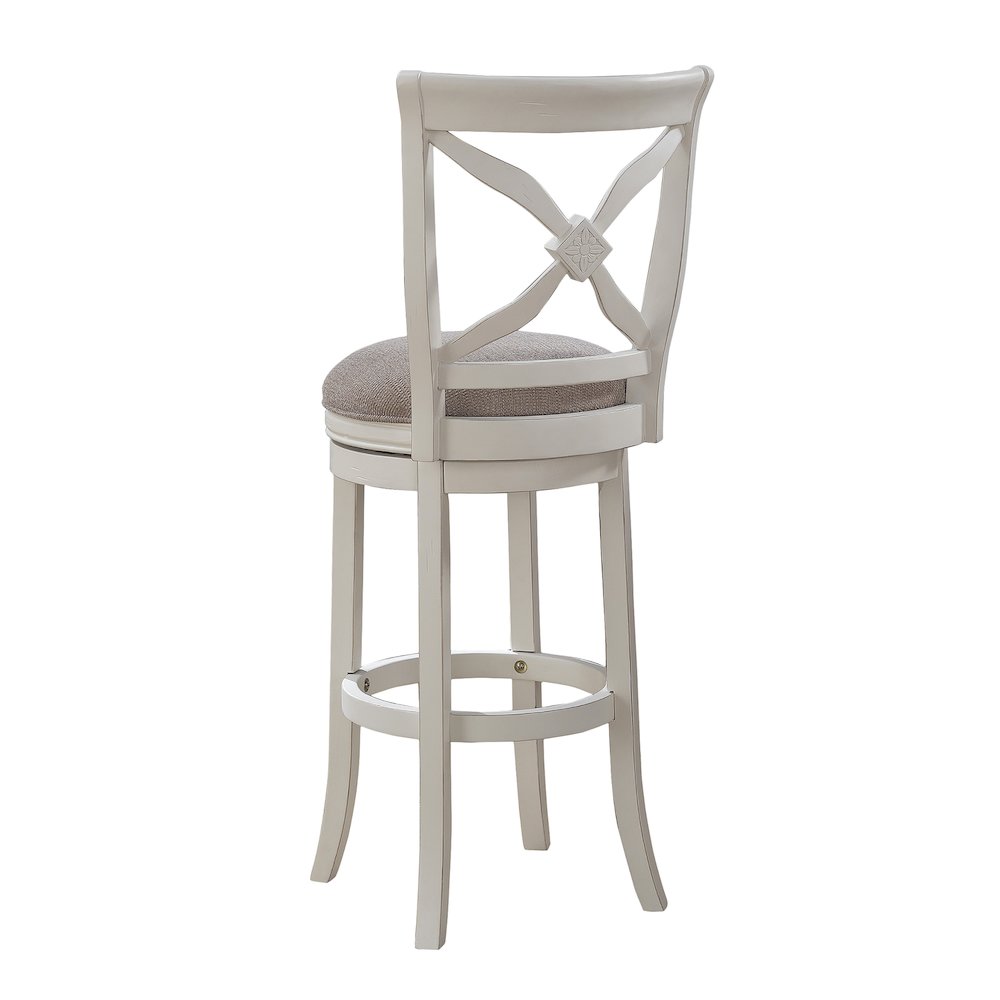 Accera 34" Swivel Stool - Distressed Antique White. Picture 2