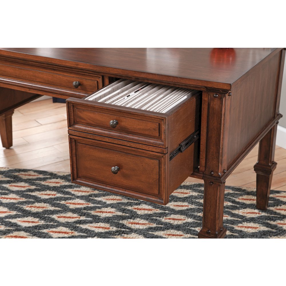 Sedona 60" Storage Desk with Power - Cinnamon Cherry. Picture 4
