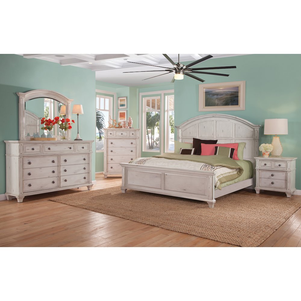 Sedona 3-Drawer Nightstand - Cobblestone White. Picture 2