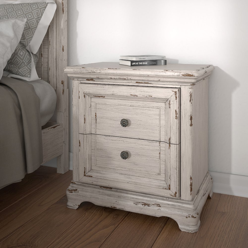 Providence 2-Drawer Nightstand - Antique White. Picture 5