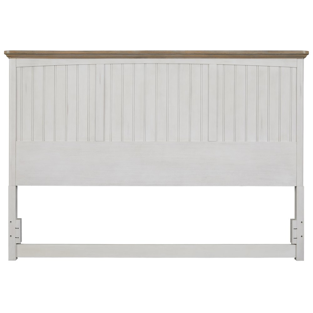 Beach Comber Full Headboard - Weathered White - Sand Top. Picture 1