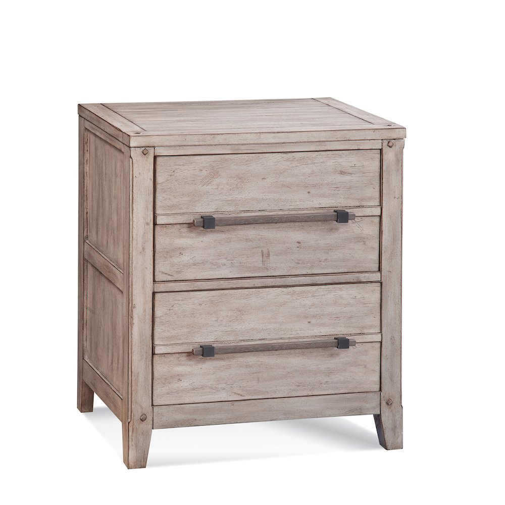Aurora 2-Drawer Nightstand - Whitewash. Picture 1