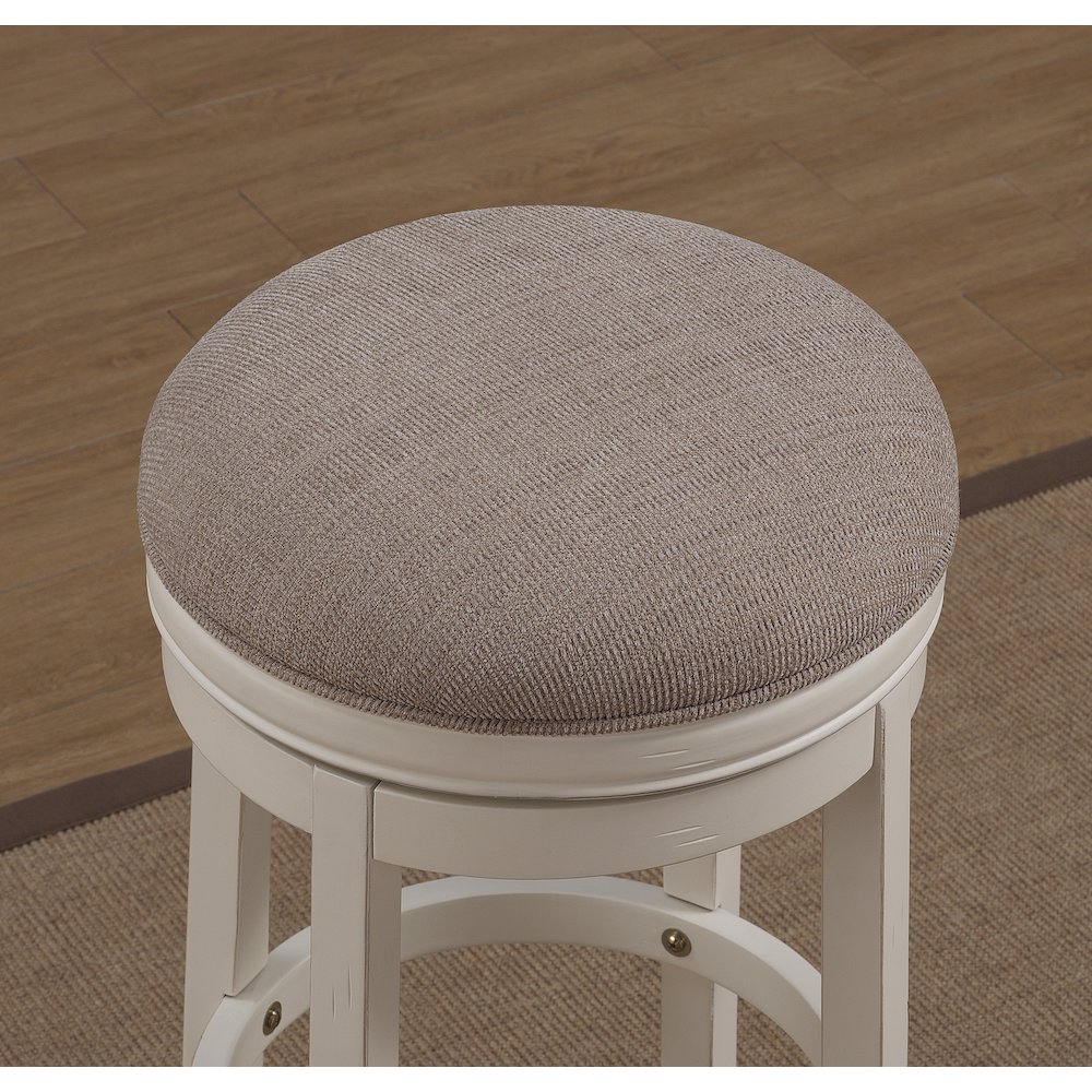 Aversa 34" Backless Swivel Stool - Distressed Antique White. Picture 4