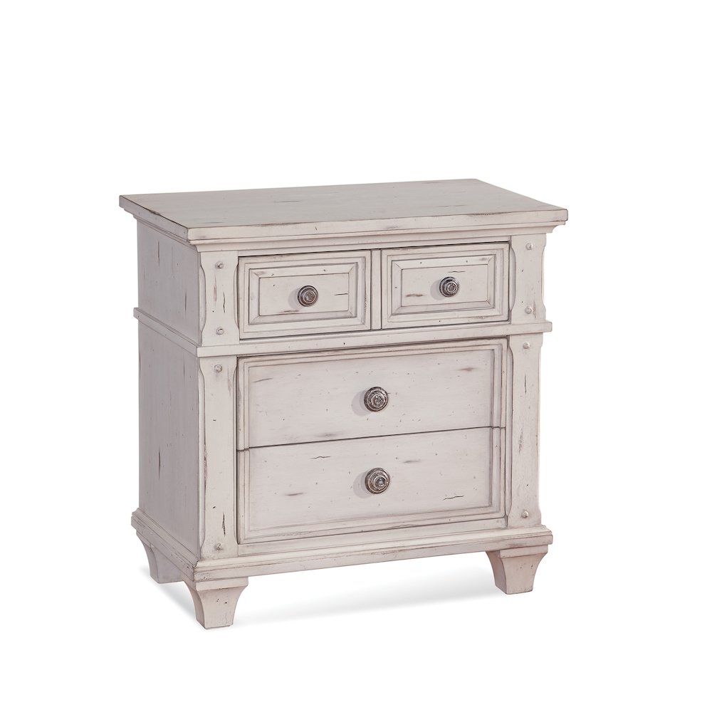 Sedona 3-Drawer Nightstand - Cobblestone White. Picture 1