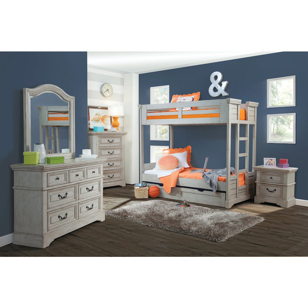 Stonebrook Small Nightstand - Light Distressed Antique Gray. Picture 6