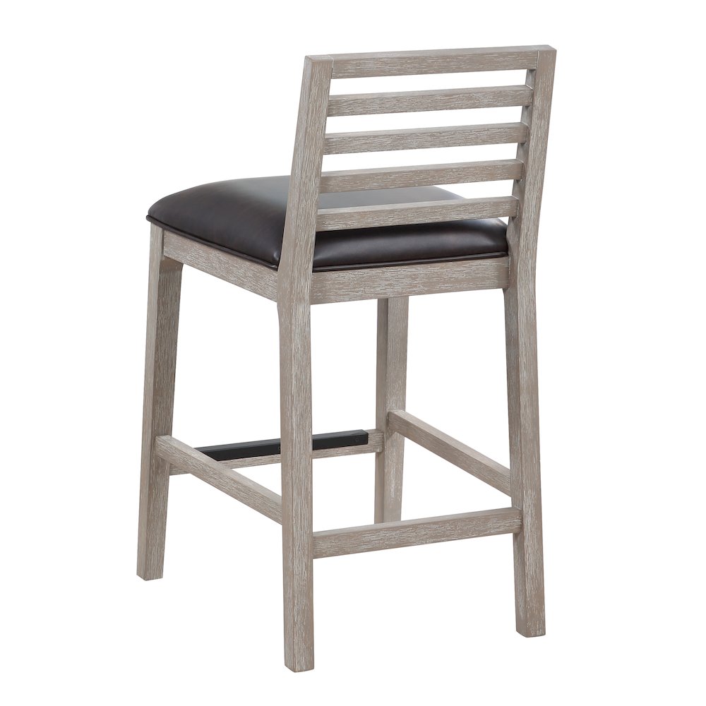 Siri 26" Wood Stool - Driftwood Grey. Picture 3