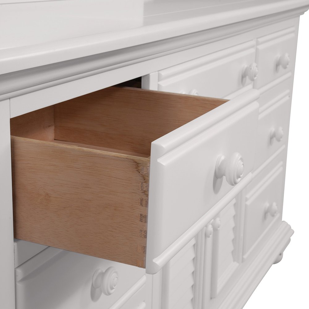 Cottage Traditions Triple Dresser with Mirror - White Cottage. Picture 5