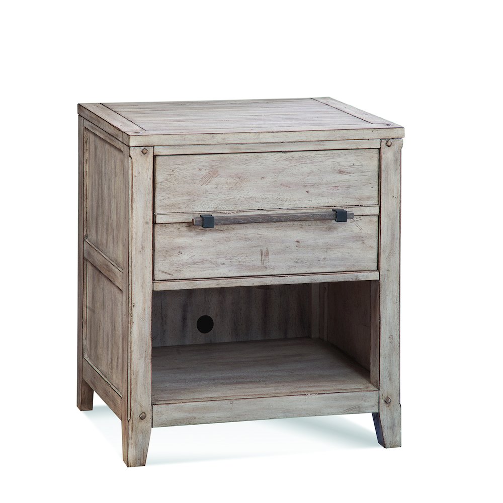Aurora 1-Drawer Night Stand - Whitewash. Picture 1