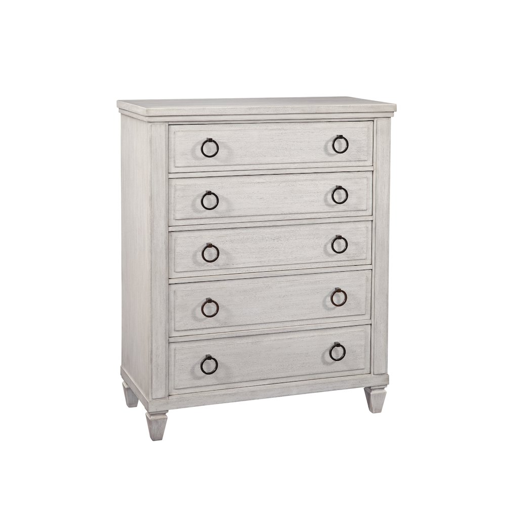 Salter Path 5-Drawer Chest - White Grain. Picture 1