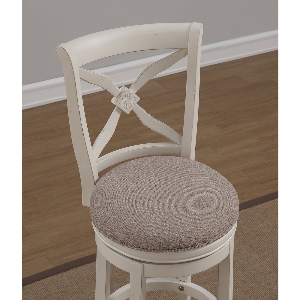 Accera 34" Swivel Stool - Distressed Antique White. Picture 7