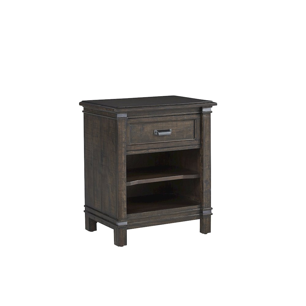 Farmwood 1-Drawer Nightstand - Whiskey Barrell. Picture 2