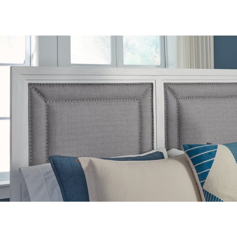 Dunescape King Upholstered Bed - White. Picture 3