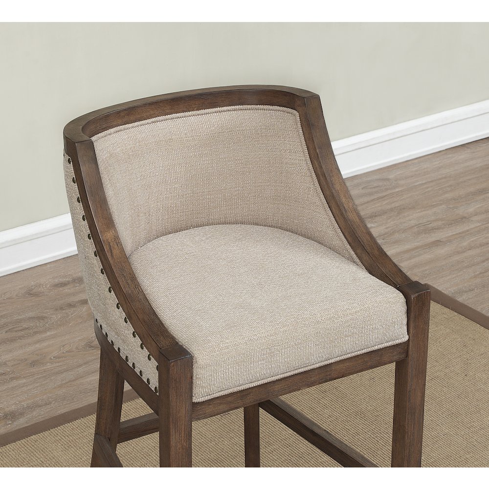 Michelle 30" Bar Stool - Warm Brown. Picture 4