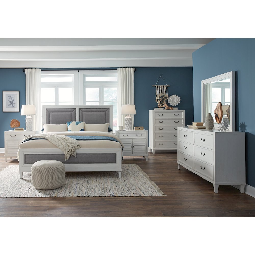 Dunescape King Upholstered Bed - White. Picture 2