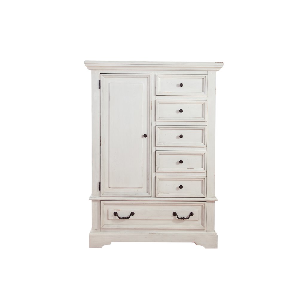 Stonebrook Gentleman's Chest - Distressed Antique White. Picture 1