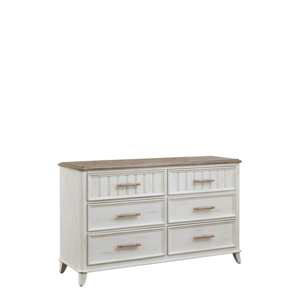 Beach Comber Dresser - Weathered White - Sand Top. Picture 1