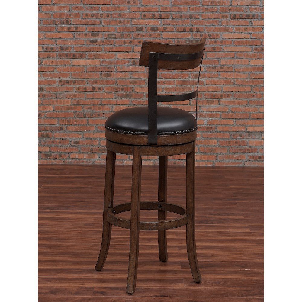 Taranto 26" Bar Swivel Stool - Washed Brown. Picture 5