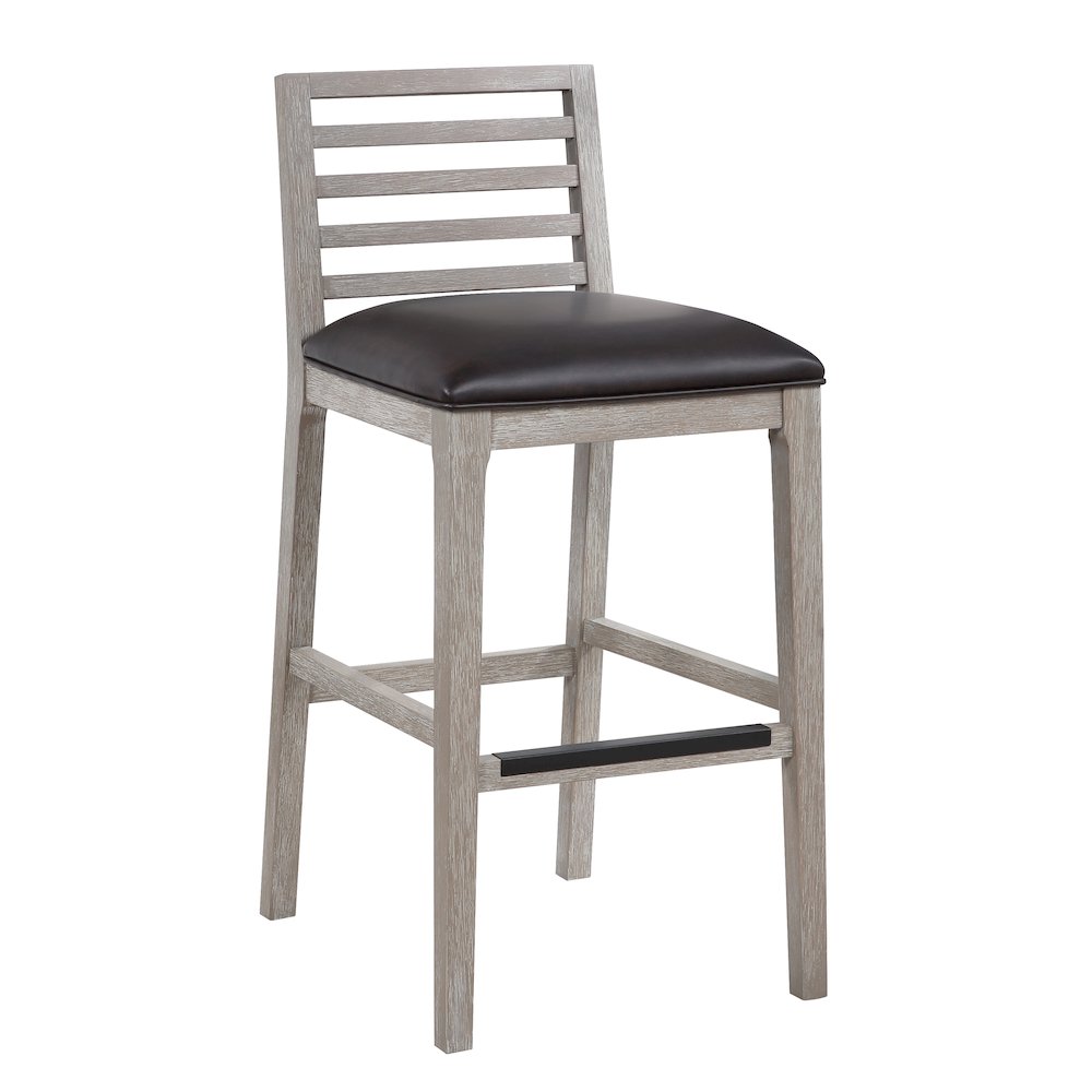 Siri 30" Wood Stool - Driftwood Grey. Picture 1